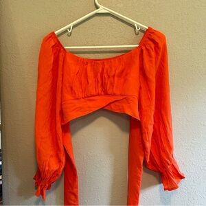 Orange croped shirt